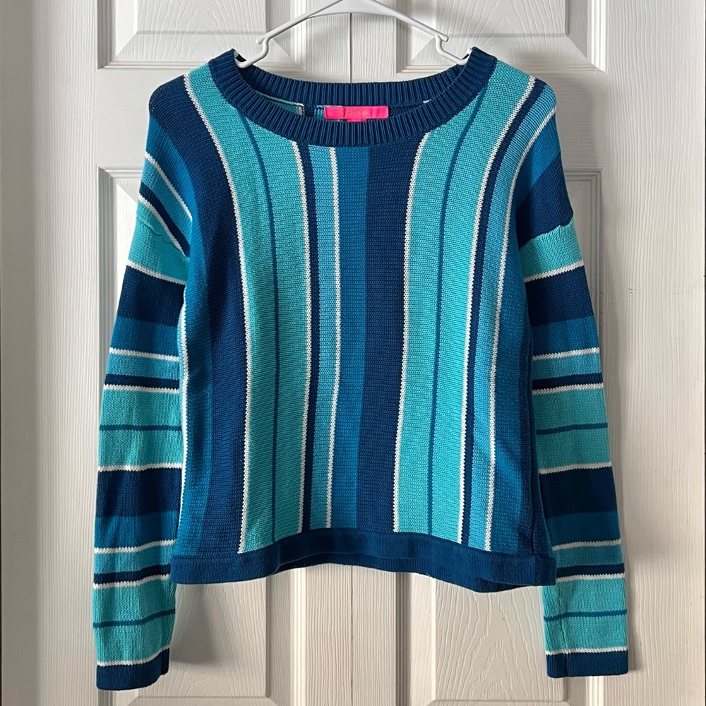 Lily Pulitzer Daryn Striped Island Jungle Multi Stripe Sweater